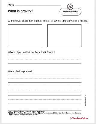 What Is Gravity? Printable (2nd Grade) - TeacherVision